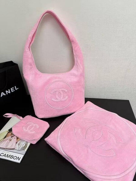 Сумка Chanel женский текстиль розовый 193885-3