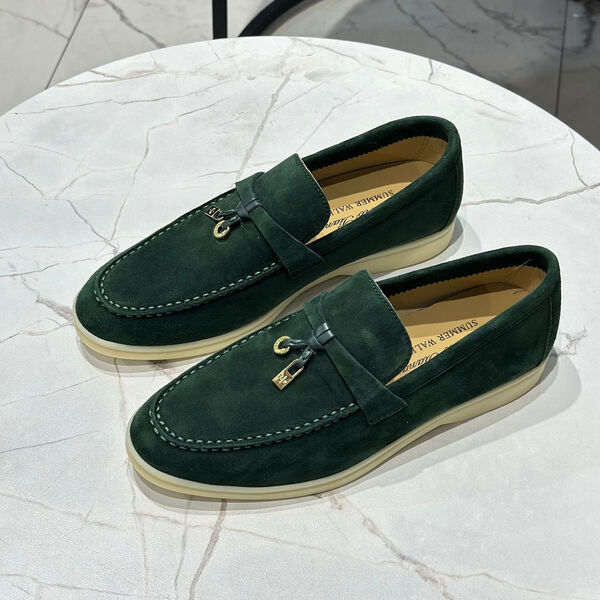 Лоферы Loro Piana женский замша болотный 146937-2
