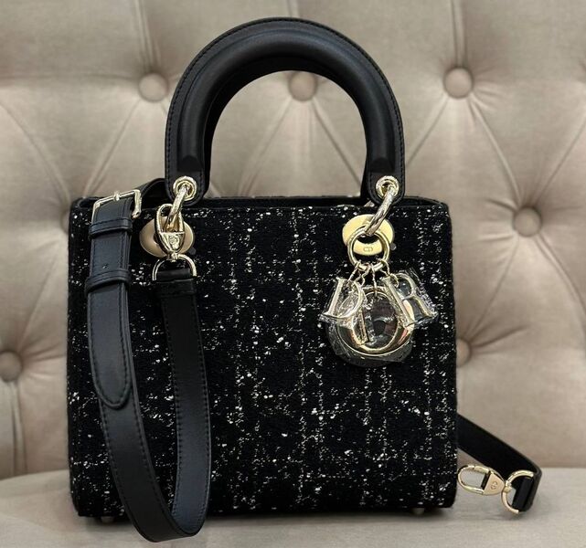 Сумка Christian Dior Lady женский текстиль черный 133093