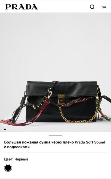 Сумка Prada женский кожа черный 174049-4