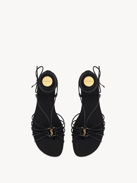 Босоножки Saint Laurent женский кожа черный 191642-2