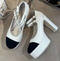 Туфли Chanel женский кожа белый 191186-1