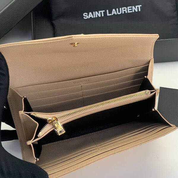 Кошелек Saint Laurent женский кожа бежевый 149773-2