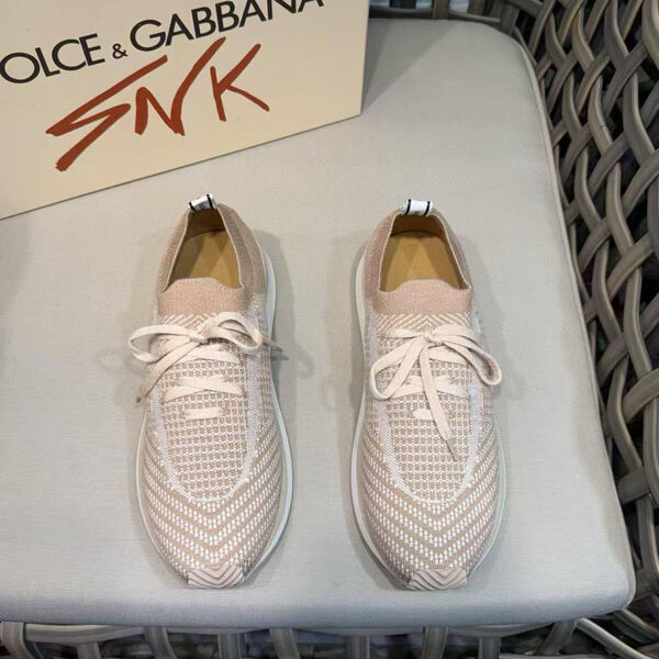 Мужские кроссовки Dolce & Gabbana мужской текстиль бежевый 194870-3
