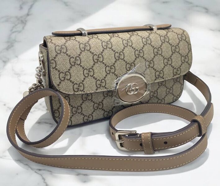 Сумка Gucci женский кожа графитовый 166481