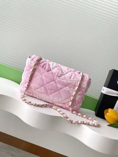 Сумка Chanel женский текстиль розовый 192438-4