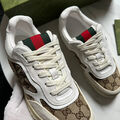 Мужские кеды Gucci мужской кожа бежевый 146776-4