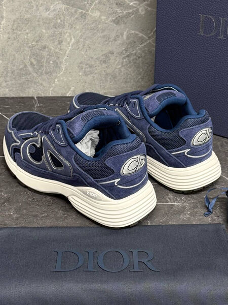 Мужские кроссовки Christian Dior мужской замша синий 190362-4