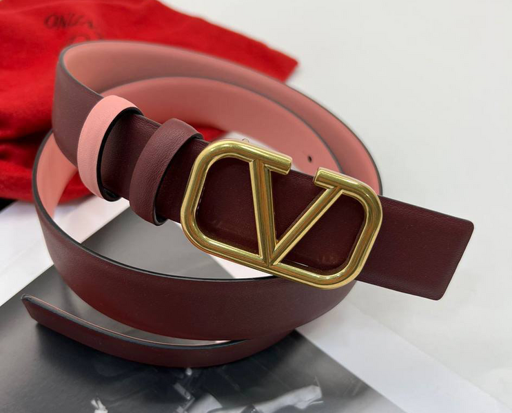 Женский ремень Valentino женский кожа бордовый 21908