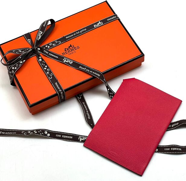 Обложка на паспорт Hermès женский кожа бордовый 55334-3