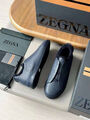 Мужские кеды Zegna мужской кожа синий 165928-7