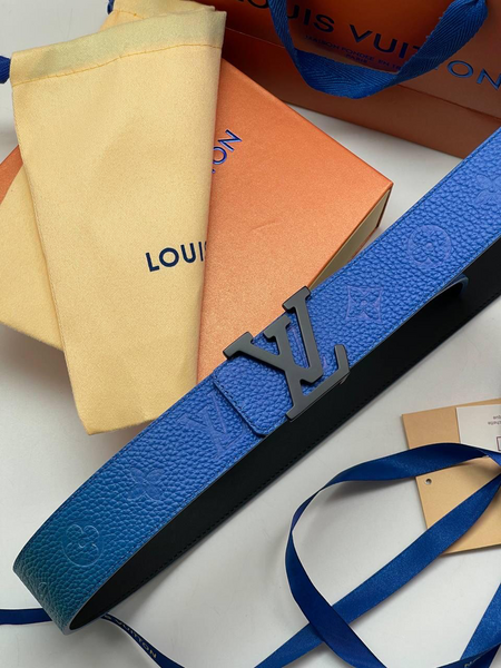 Мужской ремень Louis Vuitton мужской кожа синий 52982-4