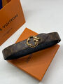 Ремень двухсторонний Louis Vuitton женский кожа черный 188127-5