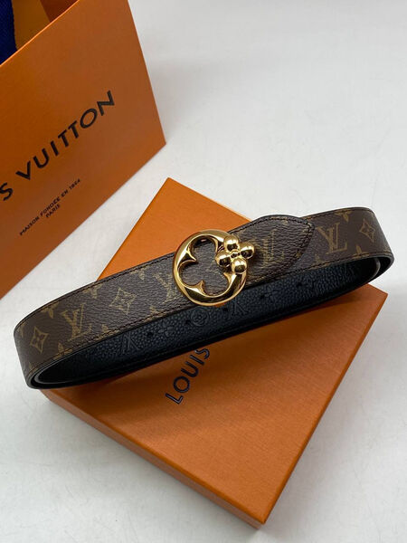 Ремень двухсторонний Louis Vuitton женский кожа черный 188127-5
