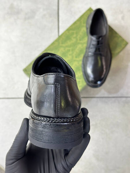 Мужские туфли Gucci мужской кожа черный 171571-7