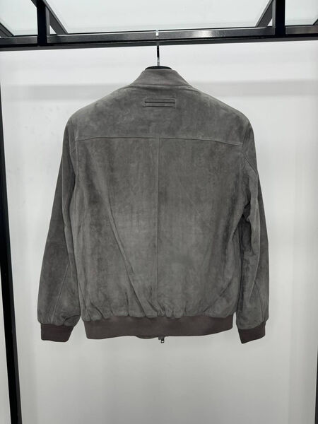 Мужской бомбер Zegna мужской замша графитовый 193624-3