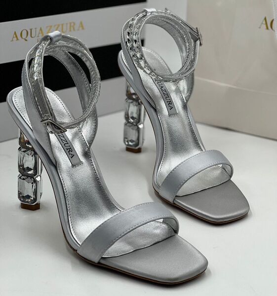 Босоножки Aquazzura женский кожа графитовый 105435