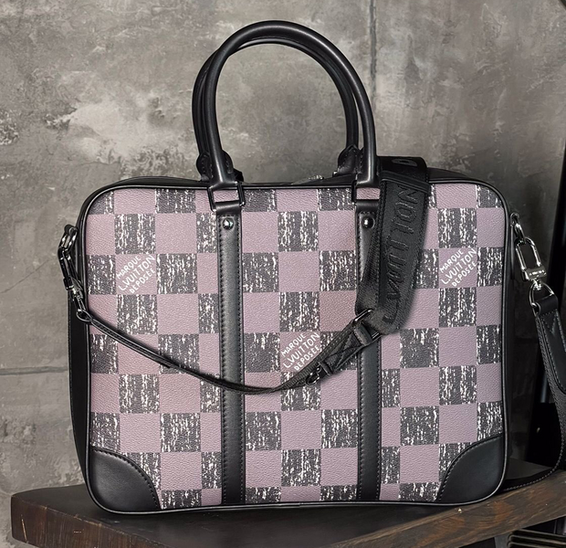 Мужской портфель Louis Vuitton мужской кожа черный 52093