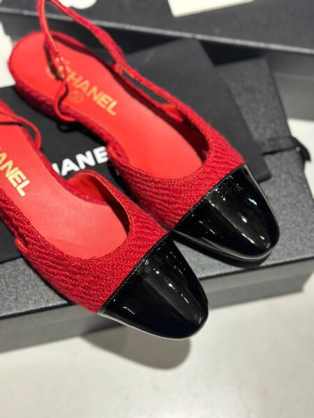 Туфли Chanel женский кожа бордовый 156721-2