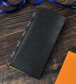 Бумажник Louis Vuitton Brazza мужской кожа swift черный,серебристый 15532