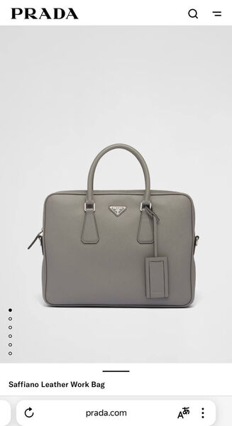 Мужской портфель Prada мужской кожа графитовый 170380-6