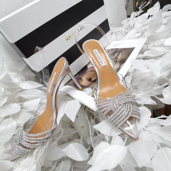 Босоножки Aquazzura женский кожа графитовый 11695-2