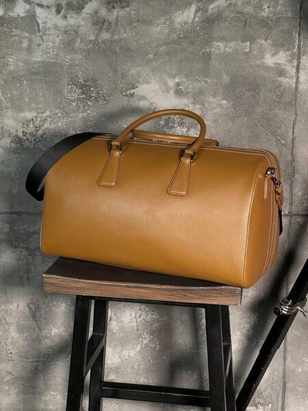Дорожная сумка Prada мужской кожа горчичный 19283-3