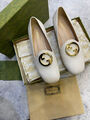 Лоферы Gucci женский кожа белый 110914-2