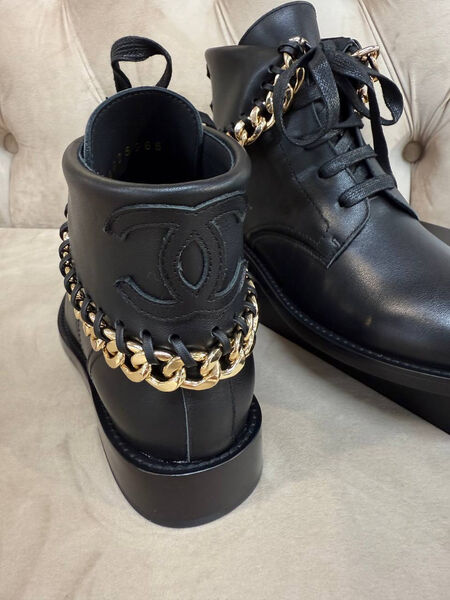 Ботинки Chanel женский кожа черный 201244-2