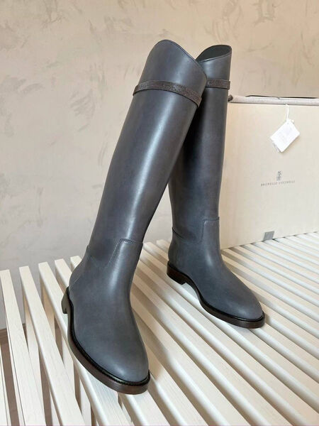 Сапоги Brunello Cucinelli женский кожа графитовый 130279-4