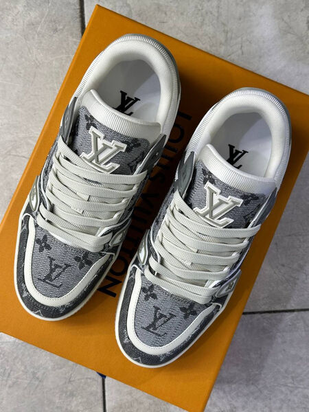 Мужские кроссовки Louis Vuitton мужской текстиль графитовый 173380-2