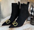 Ботильоны Valentino женский замша черный 13343-1