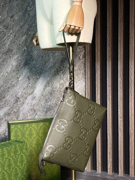 Мужская сумка мессенджер Gucci мужской кожа болотный 155327-5