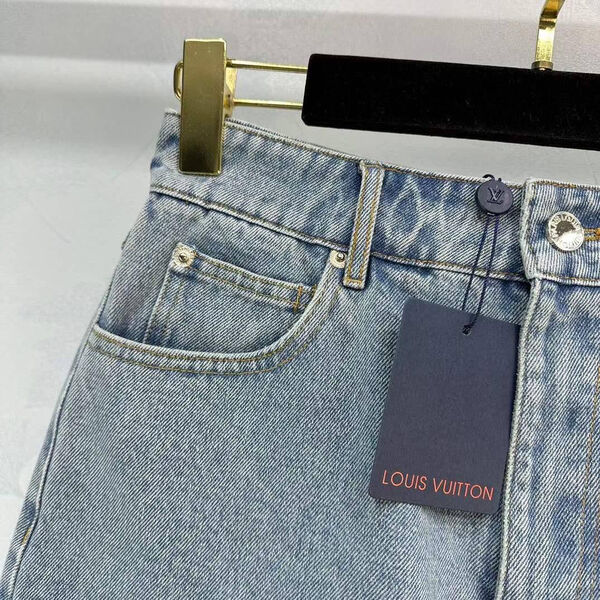 Шорты Louis Vuitton женский джинса бирюзовый 147321-4