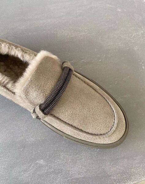 Лоферы Brunello Cucinelli женский овчина бежевый 39760-3