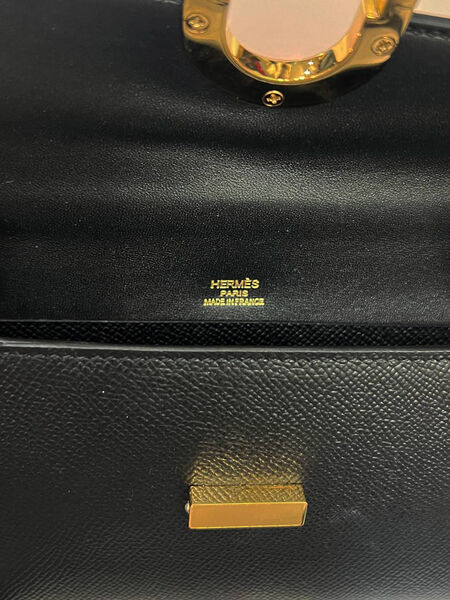 Сумка Hermèschaine D'ancre Wallet To Go женский кожа черный 131448-4