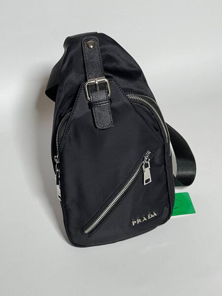 Мужская сумка слинг Prada мужской нейлон черный 132405-2