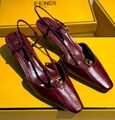 Туфли Fendi женский кожа бордовый 188797-1