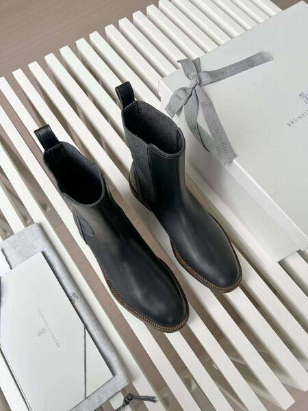 Ботинки Brunello Cucinelli женский кожа черный 128227-2