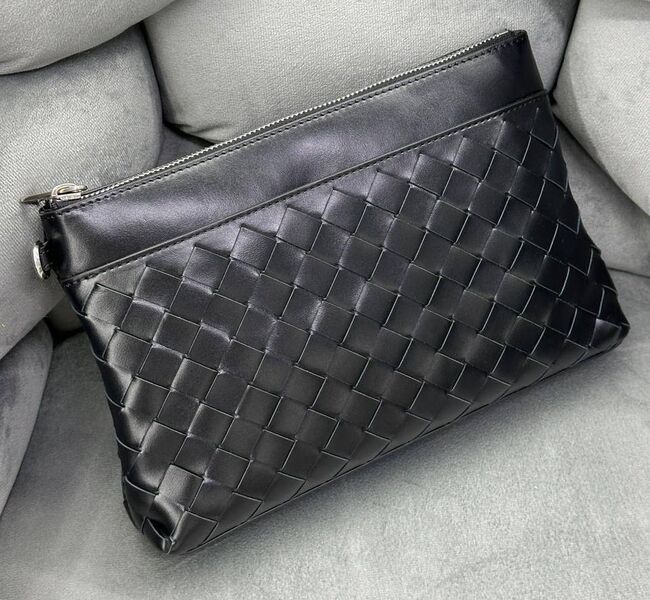 Мужской клатч Bottega Veneta мужской кожа черный 195711