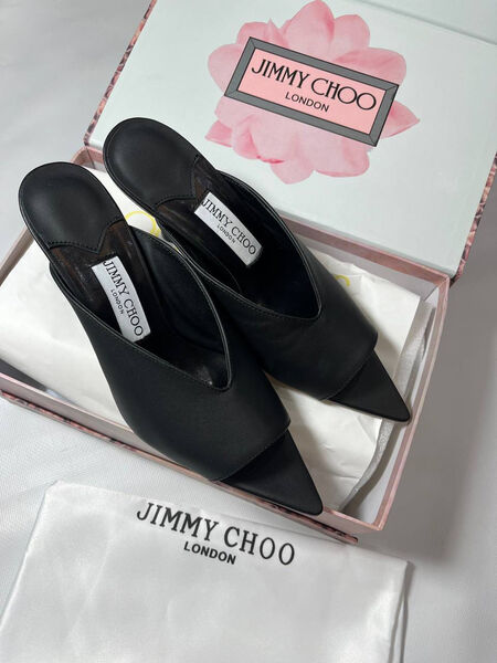 Шлепки Jimmy Choo женский кожа черный 153978-4