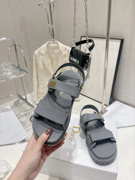 Шлепки Christian Dior женский кожа графитовый 106528-2