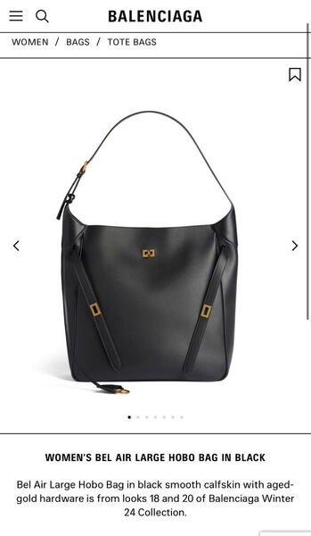 Сумка Balenciaga Bel Air Large женский кожа черный 172537-2