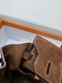 Сумка Hermès Birkin 25 женский замша бордовый 155735-4