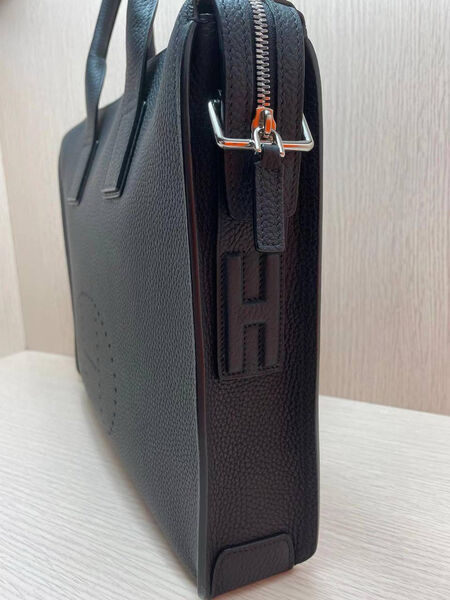 Мужской портфель Hermès мужской кожа черный 103971-8