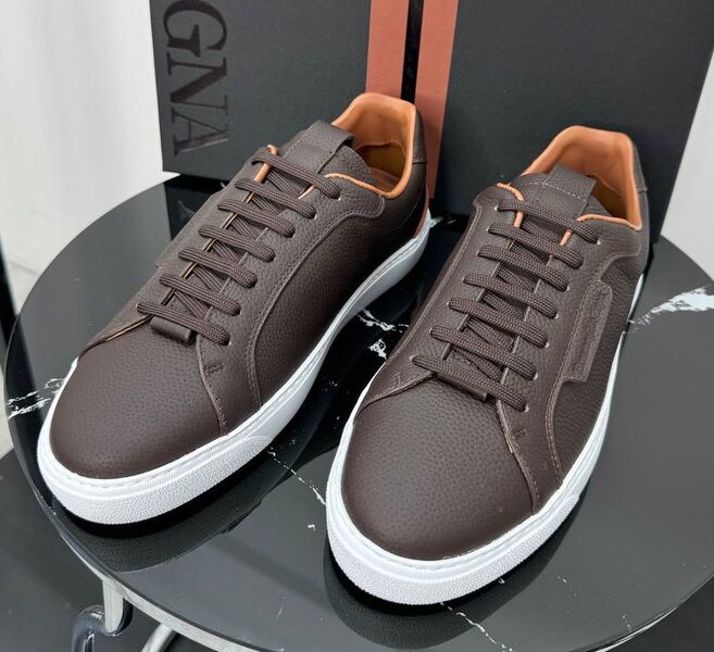 Мужские кеды Zegna мужской кожа 192983