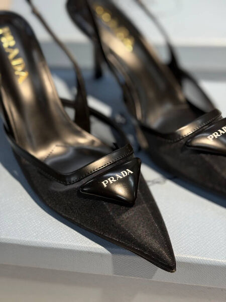 Туфли Prada женский сетка черный 187320-4
