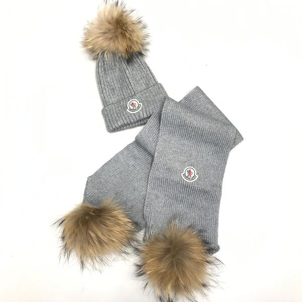 Комплект Moncler натуральный мех графитовый 26759