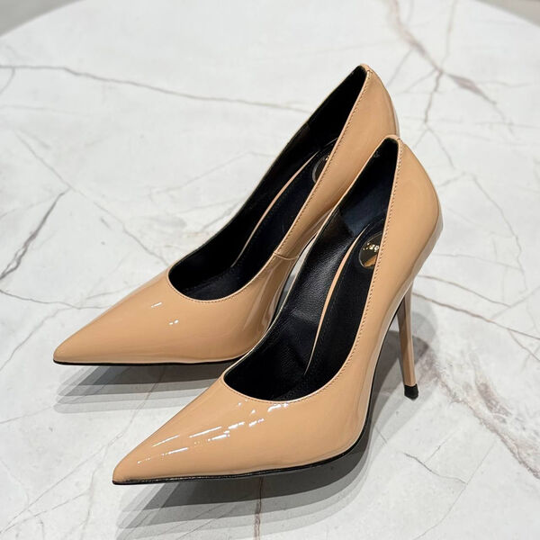 Туфли Saint Laurent женский кожа бежевый 174012-2
