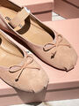 Балетки Miu Miu женский замша бежевый 146853-2
